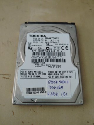 DISCO DURO HDD TOSHIBA 640GB