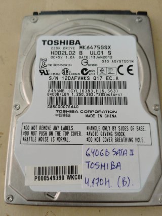 DISCO DURO HDD TOSHIBA 640GB