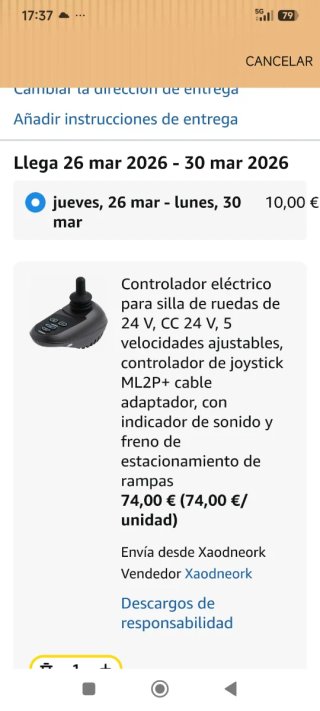 Controlador joystick ⁹silla de ruedas ML2P+