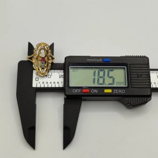 00692 ANILLO LANZADERA CON PIEDRAS DE ORO 18K-T16