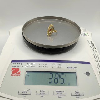 00692 ANILLO LANZADERA CON PIEDRAS DE ORO 18K-T16