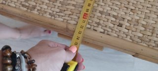 Baúl de mimbre y madera