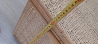 Baúl de mimbre y madera