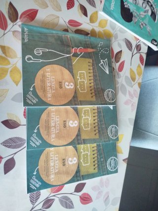 Tres libros de lengua de 1 ESO