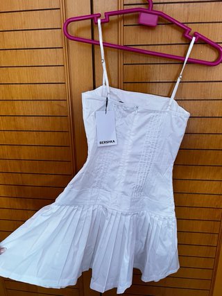 Vestido blanco corto XS con etiqueta