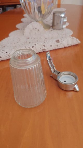Azucarero / Lechera Vidrio y Metal