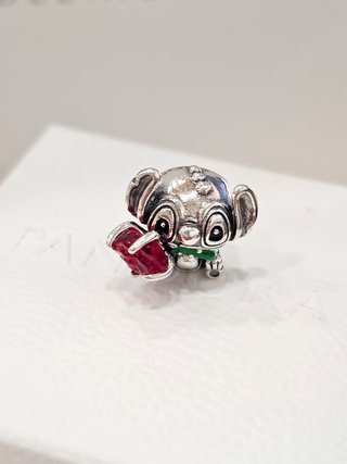 Charm Pandora Stitch con Rosa Roja