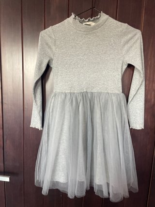 Vestido gris niña 9 años tul