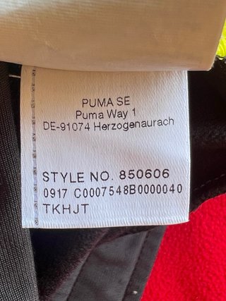 Chaqueta Puma Negra y Amarilla Flúor Talla L