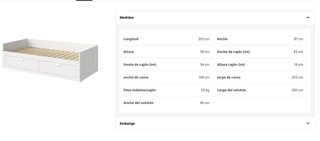 Cama nido IKEA BRIMNES blanca con cajones