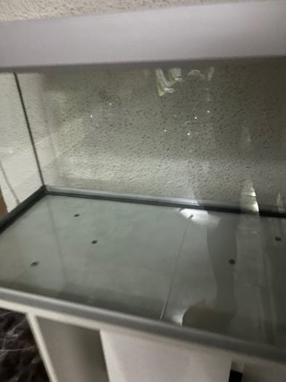 Acuario con mueble blanco