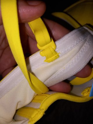 Reggiseno costume da bagno giallo a righe