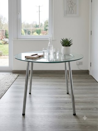 Mesa redonda cristal IKEA SALMI