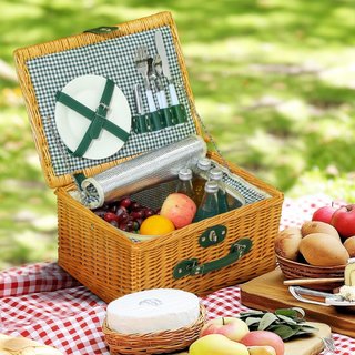 Cesta de picnic de mimbre para 2 personas