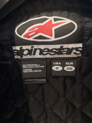Chaqueta Cuero Moto Mujer Talla 38 Negra