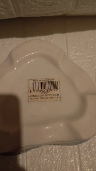 Joyero Corazón Porcelana Manises Azul Blanco