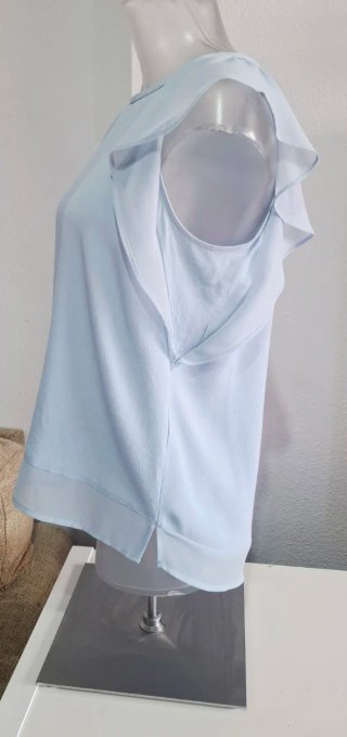 Blusa Tintoretto azul con volantes