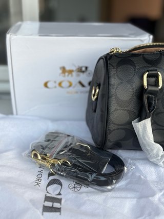 Bolso Coach Negro y Gris