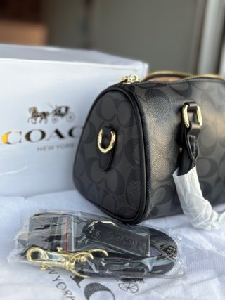 Bolso Coach Negro y Gris