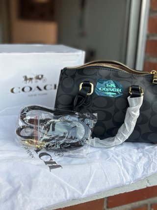 Bolso Coach Negro y Gris
