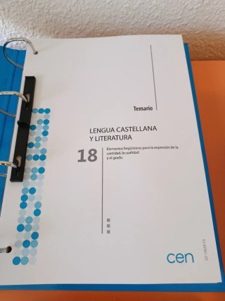 Temario CEN (Lengua Castellana y Literatura) 2026.
