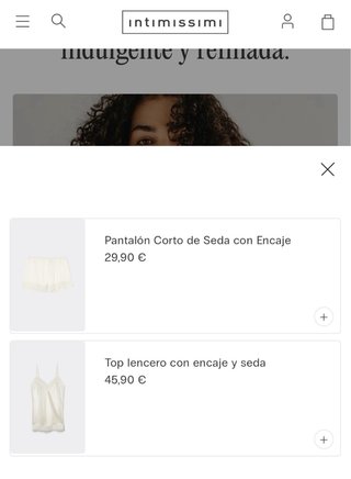 Conjunto lencero seda Intimissimi NUEVO