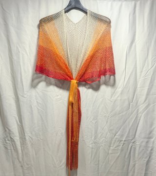 Kimono Chal Ombre Naranja y Rojo