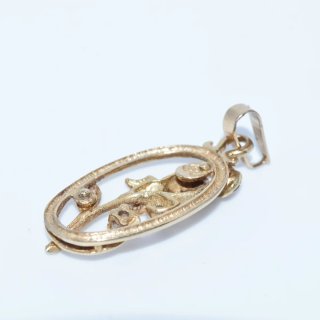 Colgante Rosa Oro 18k con Circonita