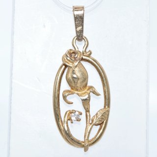 Colgante Rosa Oro 18k con Circonita