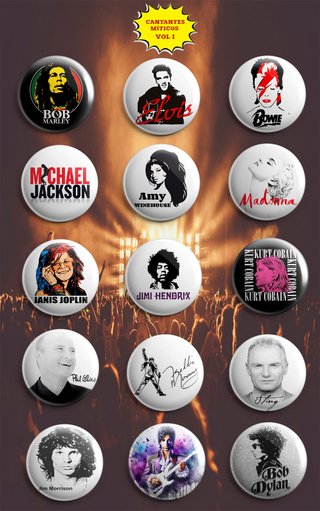 PACK CHAPAS CANTANTES INTERNACIONALES (VOL 1)