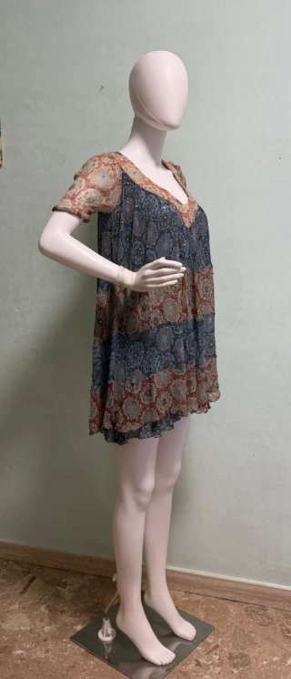 Twin Set Abito Tunica Boho-Chic Patchwork