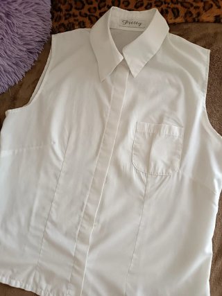 Camicia donna bianca smanicata