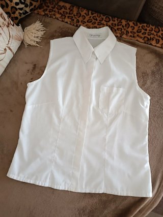 Camicia donna bianca smanicata