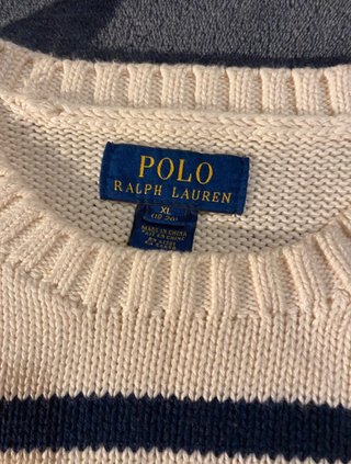 Maglione Polo Ralph Lauren Bambino XL Beige Blu