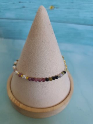 Pulsera Turmalina Natural y Perlas.