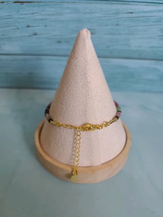 Pulsera Turmalina Natural y Perlas.