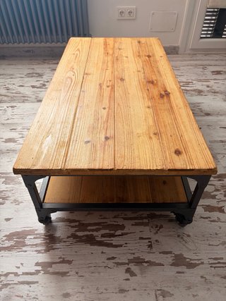 Mesa de centro / Mueble TV madera y metal 110x55