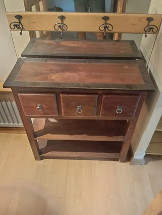 Consola recibidor rústica-castellano en madera