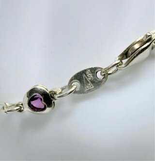 Bracciale Cuore Argento Pietra Viola