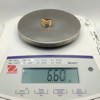00628 ANILLO TRICOLOR DE ORO DE 18K- TALLA 14