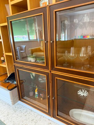 Parete attrezzata Cantiero legno e vetro