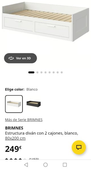 Cama individual blanca con cajones