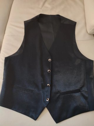 Completo elegante uomo 3 pezzi blu taglia 54