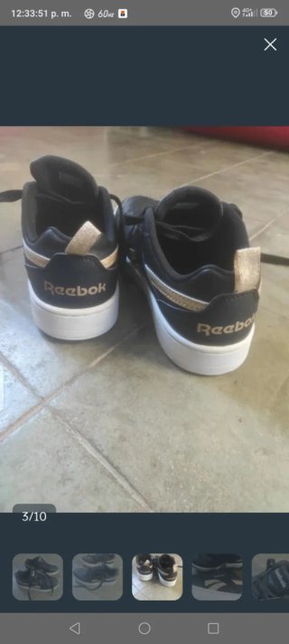 Zapatillas Reebok Mujer T36 Negro/Dorado