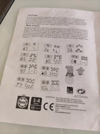 Puzzle Peppa Pig Números y Cantidades
