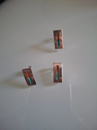 Conjunto Pendientes y Colgante plata con esmalte