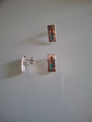 Conjunto Pendientes y Colgante plata con esmalte