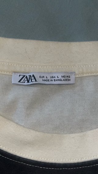 Camiseta de manga larga Zara Rayas blanco y negro