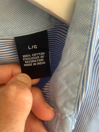 Camisa Chaps Hombre Talla L Rayas Azules