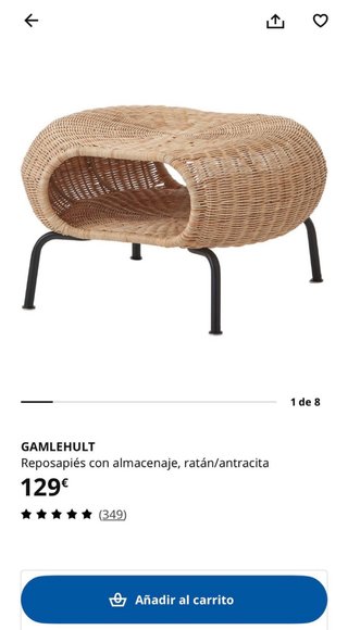 Reposapiés GAMLEHULT Ikea ratán/antracita